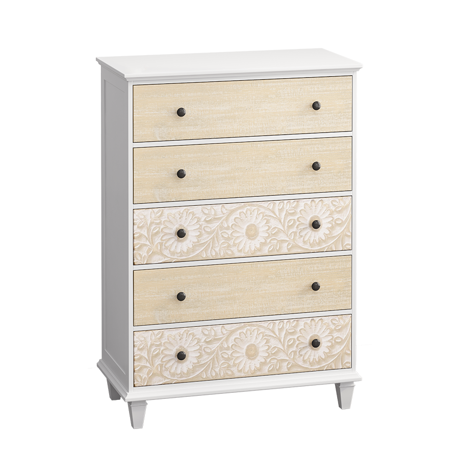 Floral Whimsy 5-Drawer Dresser